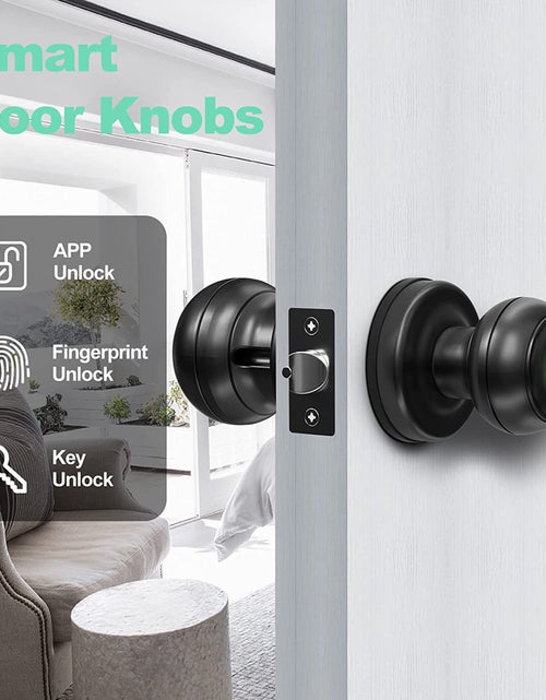 Load image into Gallery viewer, Smart Door Lock, Fingerprint Door Lock Smart Lock Biometric Door Lock Fingerprint Door Knob with App Control, Suitable for Bedrooms,Cloakroom,Apartments Offices,Hotels, Black
