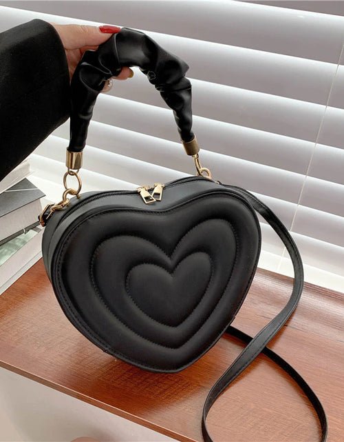 Load image into Gallery viewer, Fashion Love Heart Shape Shoulder Bag Small Handbags Designer Crossbody Bags for Women Solid Pu Leather Top Handle Bag
