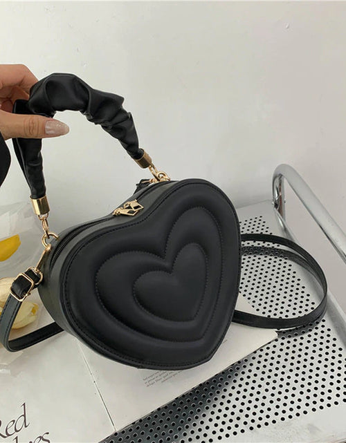 Load image into Gallery viewer, Fashion Love Heart Shape Shoulder Bag Small Handbags Designer Crossbody Bags for Women Solid Pu Leather Top Handle Bag
